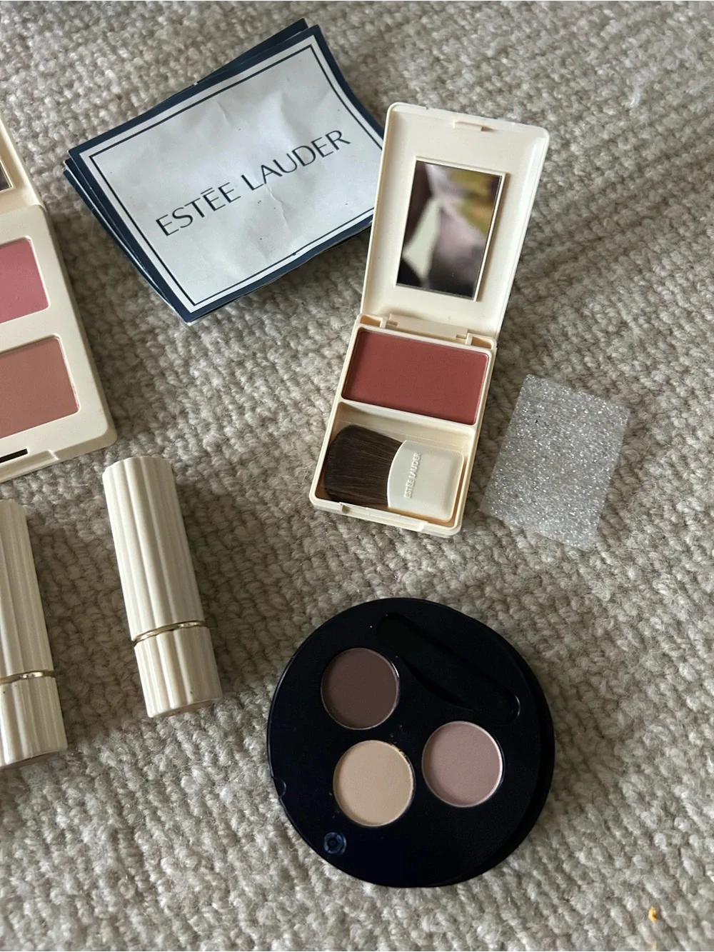 Vintage Estee Lauder Pink Blush & Cheek Duo - Travel Makeup Set